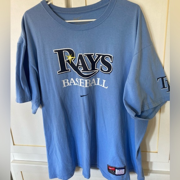 Nike SZ XL Tampa Bay Rays light blue MLB  T-Shirt - Picture 1 of 6